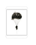 The Art of Freefall - Minimalist skydiving print in a white frame